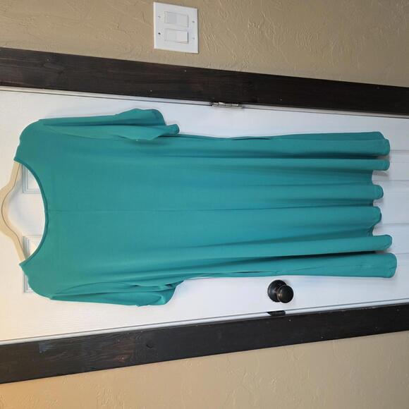 Susan Graver Every Day Women's Dress Size Teal V-Neck Large- NWOT - Picture 5 of 7